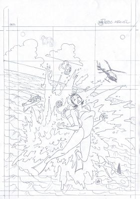 Croquis original au crayon de la couverture de Secret of Time 4 d’Eric Heuvel | Comic Art Masters