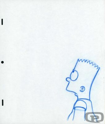 Collective | The Simpsons, Animation Sketches - Bart, Side Profile (Blue) | Pulp’s Art