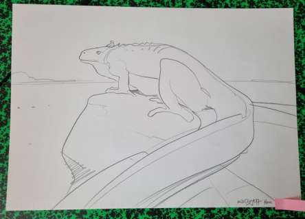 Moebius | Moebius - Dessin original - Personnage sur un grand lézard - (1997) | Catawiki