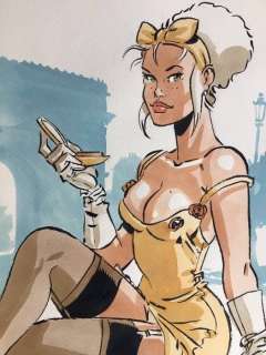 Meynet, Félix | Meynet, Félix - Dessin original couleur - Mirabelle coquine Ã  Paris | Catawiki