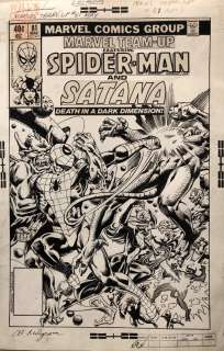 Steve Leialoha Al Milgrom - marvel team-up 81 cover (marvel, 1981) spider-man + satana