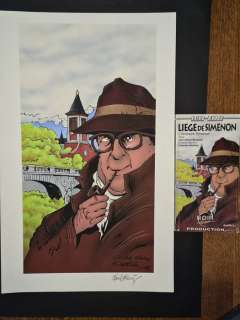 Walthéry, François | Walthéry, François - Dessin original couleur - Couverture - Liège de Simenon - (1993) | Catawiki