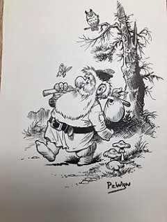 Piet Wijn - Wijn, Piet - Originele tekening Douwe Dabbert in Oost-Indische inkt