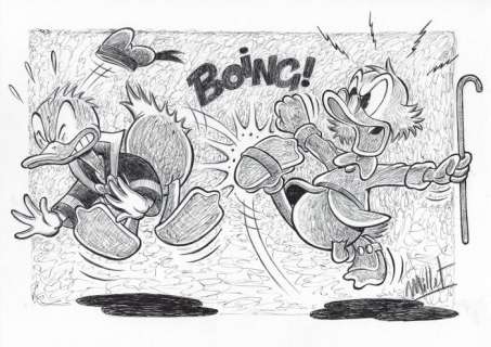 Millet | Donald Duck & Scrooge McDuck - Millet - Original Drawing - EO | Catawiki