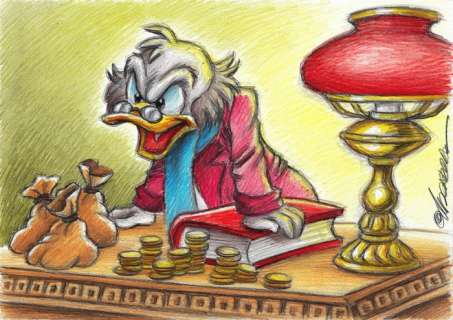 Joan Vizcarra | Uncle $crooge $peech - Original Drawing - Joan Vizcarra Signed | Catawiki