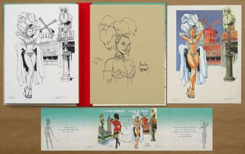 Félix Meynet | Meynet, Félix - Portfolio Bédécouverte - Autour du monde + 2x ex-libris + triptyque + dédicace - Cartonné - EO - (2015) | Catawiki