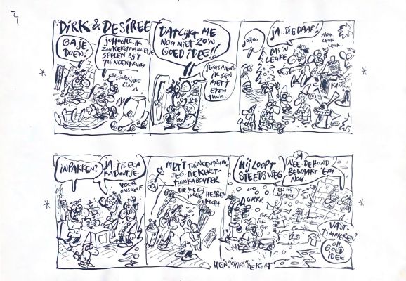 Hein de Kort, Dirk and Desiree “playing Santa at the garden center” | Comic Art Masters