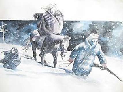 Beniamino Delvecchio | Ken Parker - B. Delvecchio - illustrazione originale "Chemako, colui che non ricorda’’ con dedica - Page volante - (2016) | Catawiki