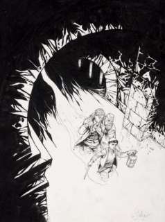 Éric Stalner - La croix de Cazenac La Mort du Tigre Encre de Chine pour la