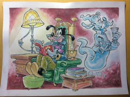 Alessandro Gottardo | Goofy - Original illustration in colour - â€œIl fantasma nel castello dei Pippertonâ€ - Size: 30,5 x 23 cm. - (2020) | Catawiki