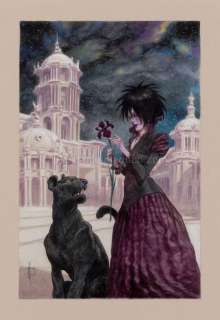 Miguelanxo Prado - Illustration originale inédite - Death et panthère - Sandman