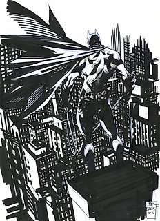 Ramon Bachs, official DC artist - Batman, Batman In The City - DC - Original drawing by Ramon Bachs - 30 x 21 cm - Signed - DC Artist