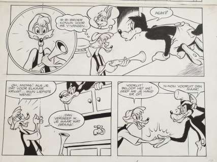 Ed Van Schuijlenburg | Ed van Schuijlenburg - Originele pagina - Broer Konijn - ’De dood van vos’ - (1979) | Catawiki