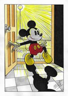 Millet | Mickey & Minnie Mouse - Original Drawing - Millet - Size: 21 x 29,5 cm | Catawiki
