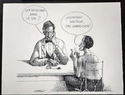 Serre, Claude | Serre, Claude - Dessin original - Médecine / Dico des maux - (1997) | Catawiki