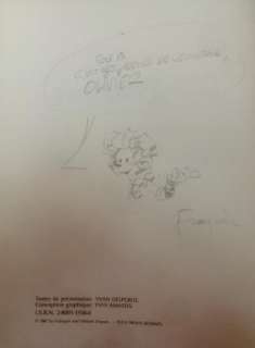Franquin | Franquin Spirou dédicace originale signée 1987 | JeanMichel.net