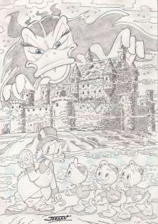 Julian Jordan | Julian Jordan - Ducktales - Scrooge McDuck - Shadow over McDuck Castle - Size: 30 x 21 cm. A4 | Catawiki