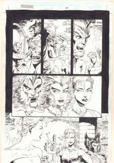 Jan Duursema, Rick Magyar - wolverine: knight of terra #1 p. 60 - wolverine with wolfsbane - 1995 signed