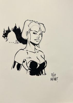TATIANA K, TOME 2 - STRIGOI - DÉDICACÉ PAR FELIX MEYNET (BUSTE NOIR ET BLANC N°1) | Pulp’s
