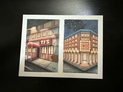 De J.Giner | Dibujo Original de J. Giner, «Rock Hard 1977». Locales de concierto tablero. | Yojimbo Cómics