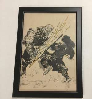 Toulhoat, Ronan | Toulhoat, Ronan - Dessin original dédicacé - Ira Dei - Le Combat entre Hugues et Tancrède - (2021) | Catawiki