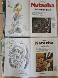 Walthéry, François | Natacha T20 + T22 - Atoll 66 + L’Épervier bleu avec 2x dédicace de Walthéry - Cartonné - EO - (2007/2017) | Catawiki