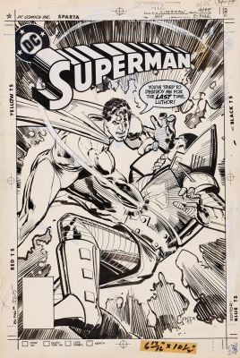 Klaus Janson | Superman #412: Luthor: Today you Die - Cover, DC Comics Penciler: Klaus Janson Inker: Klaus Janson, 1985 | Philippe Labaune Gallery