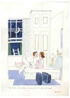 Francis ’’Smilby’’ Wilford-Smith Original Artwork Done for ’’Playboy’’ -- Pen & Watercolor Measures 11’’ x 15’’ | Nate Sanders