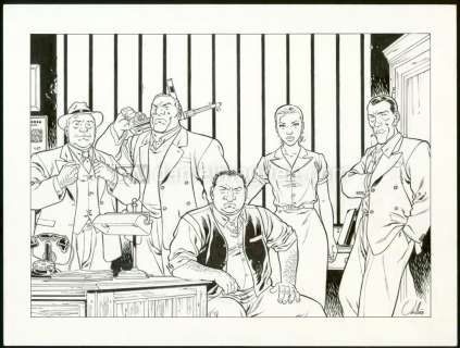 Sylvain Vallée - Illustration originale "Portrait de famille" pour l‘intégrale luxe et Ex-libris du tirage de luxe tome 1 et 2 Laurent Hennebelle. Deux rustines - Il Était une fois en France