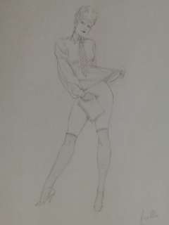 Leone Frollo | Leone Frollo - original artwork "Pin Up Erotica " firmata - Page volante - Exemplaire unique | Catawiki