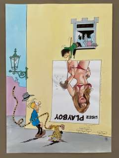 Gã¼Rsel, Gã¼Rcan | GÃ¼rsel, GÃ¼rcan - Dessin original couleur - Hommage Ã  Franquin - Pastiche couverture recueil Spirou n°85 - (2012) | Catawiki