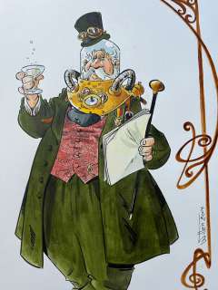 Willem, Étienne | Willem, Étienne - Dessin original couleur - Fédération française des duels de thé - (2014) | Catawiki