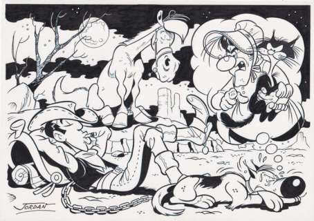 Jordan, Julian | Jordan, Julian - Original drawing - Lucky Luke - Rantanplan’s Nightmare | Catawiki
