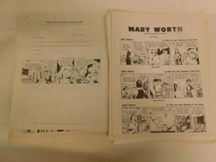 Lr Lot Mary Worth Newspaper Comic Proofs | misc / divers