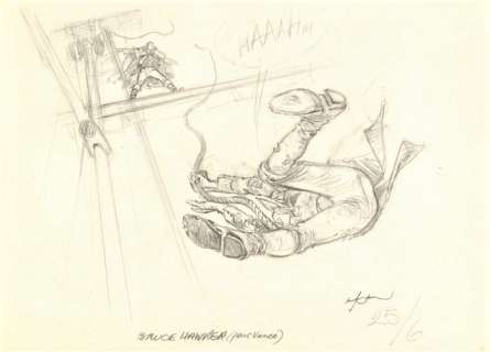 Follet, René | Follet, René - Dessin préparatoire pour Vance - Bruce J Hawker T6 - Les bourreaux de la nuit - Case 25/6 (p.25) - (1993) | Catawiki