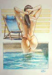 Luca Raimondo | Luca Raimondo Summertime - Illustrazione originale firmata - Page volante - Exemplaire unique - (2022) | Catawiki