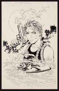 Andy Park, Victor Llamas - Original Art Unused Cover for Tomb Raider #8 (2000) Pencils by Andy Park, Inks by Victor Llamas