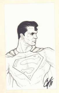 Cat Staggs - Superman bust drawing - signed