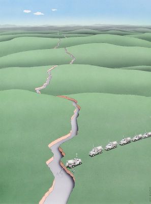 Guy Billout | Earthquake - Nature Magazine | Philippe Labaune Gallery