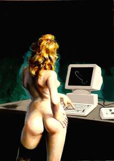 Averardo Ciriello | Segreti di Donne Special n. 12 - A. Ciriello - Original cover "Sesso e Informatica" - Page volante - Exemplaire unique - (1991) | Catawiki