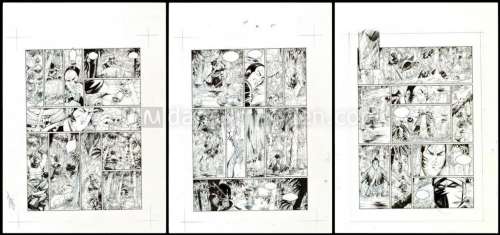 Hub - planches originales n° 47, 48, 49 - Okko