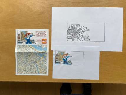 Kuijpers, Henk | Franka - Origineel kaartje Grand Adventure III + inkleuring + kaartje - (2022) | Catawiki