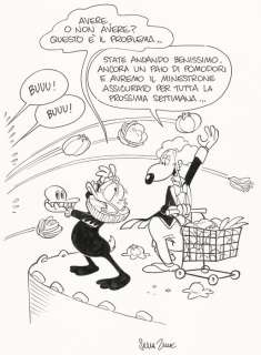 Silvia Ziche | Topolino #3184 - Silvia Ziche - illustrazione originale "Che aria tira a... Paperopoli" - Exemplaire unique - (2016) | Catawiki