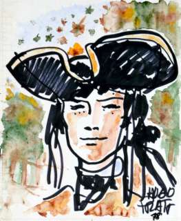 Pratt, Hugo | TICONDEROGA. Encre, feutre et aquarelle pour cette illustration | Coutau Bégarie