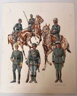 Funcken, Fred | Funcken, Fred - Dessin original couleur - La Cavalerie Allemande 1915/1918 - (1969) | Catawiki