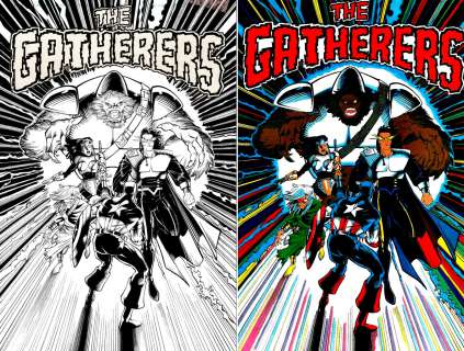 Mike Avon Oeming - avengers #363 splash (sold live on ‘dueling dealers of comic art‘ episode #15 podcast on 5-1-2021 (re-watch our live art selling podcast here)