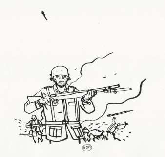 Gipi (Gian Alfonso Pacinotti) | GiPi (Gian Alfonso Pacinotti) - illustrazione originale "Soldati" | Catawiki