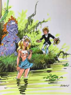 Dany | Dany - Dessin original couleur - Olivier Rameau - La Belle Colombe en bonne compagnie | Catawiki