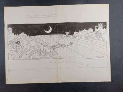 Massimo Mattioli | Massimo Mattioli - L’Ora Legale Vista da Mattioli: Da una Mezzanotte all’Altra - Page volante - Exemplaire unique | Catawiki