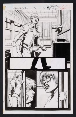 Javier Saltares | Original Art from Ghost Rider #15 (2007) Page 1 Breakdowns by Javier Saltares, Finishes by Mark Texeira | mycomicshop.com